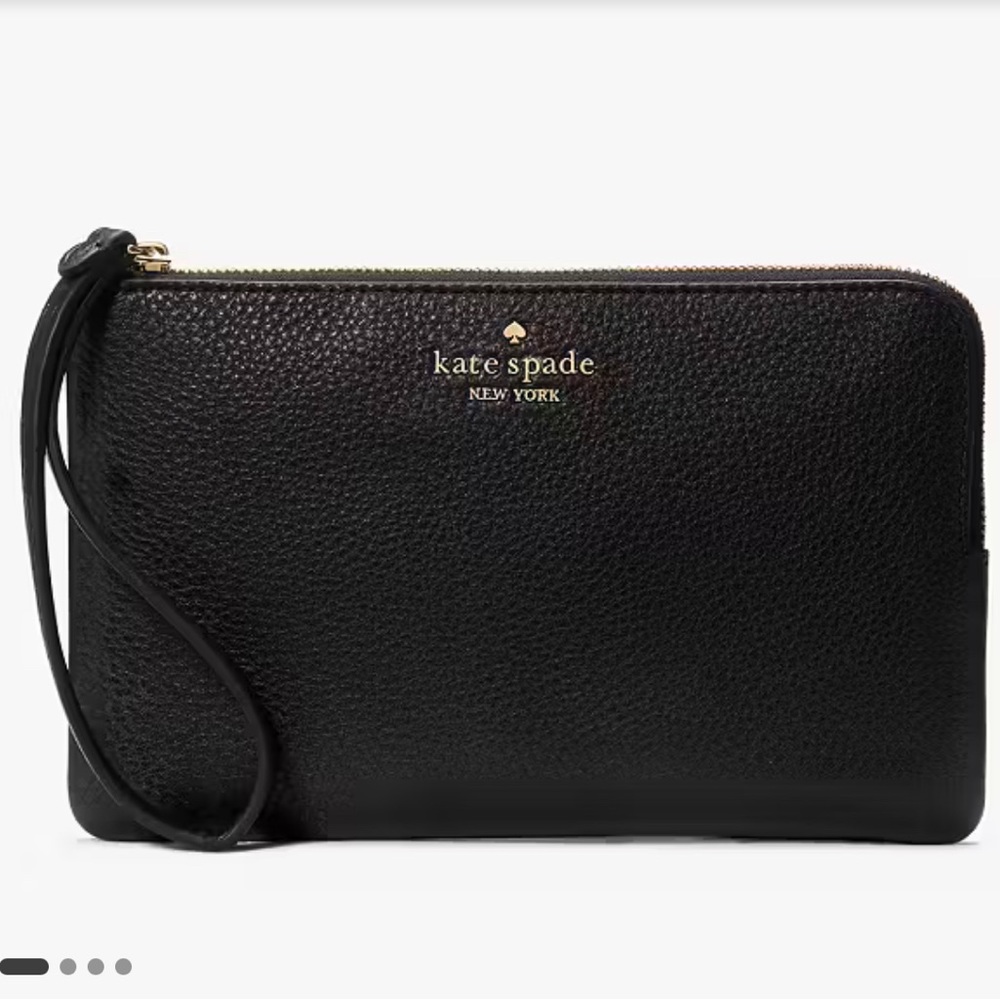 NWT ♠️Kate Spade ♠️ Leila Medium L-Zip Wristlet ♠️Black